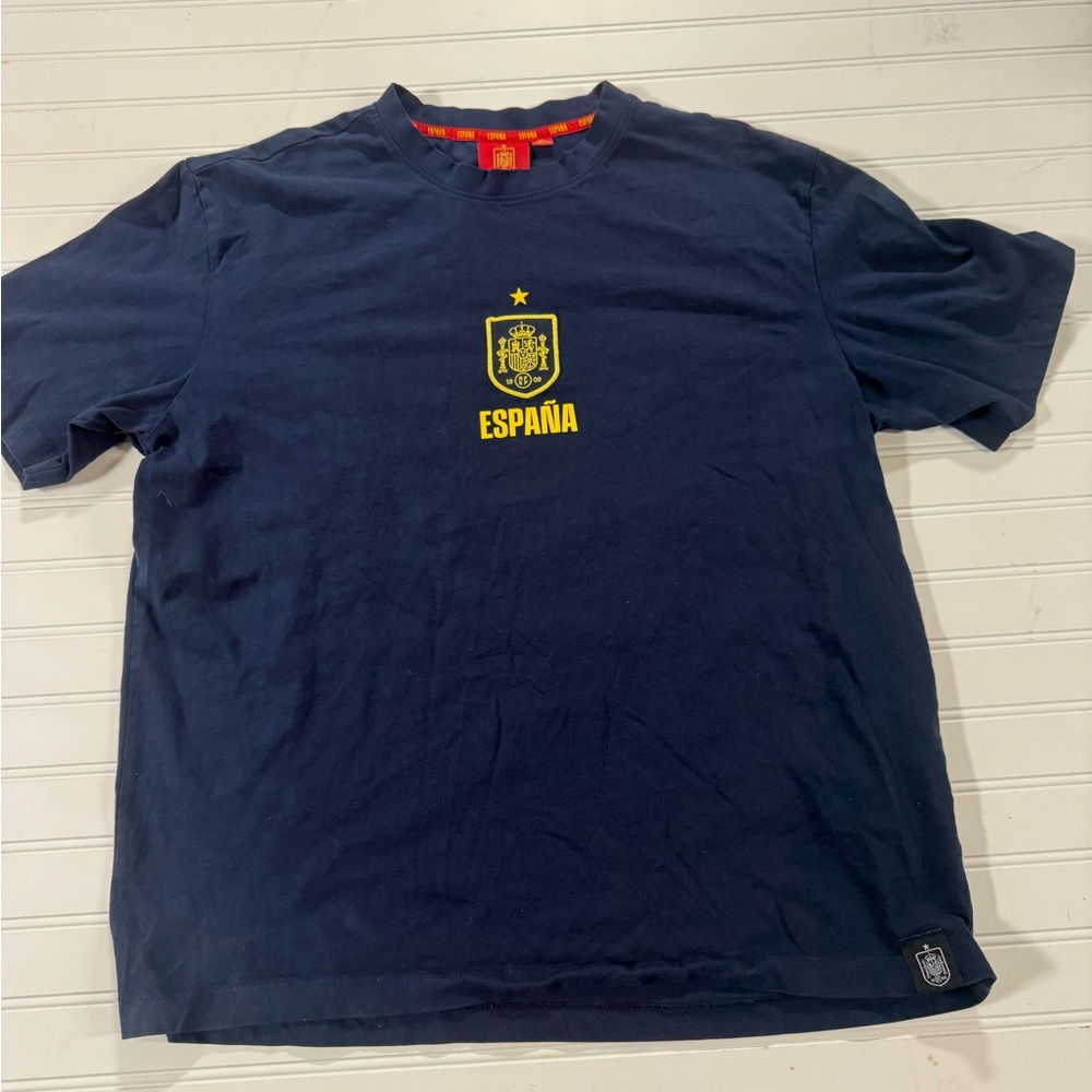 ⚽ Spain Soccer T-Shirt – Navy Blue “España” Graphic Tee – Men’s XL